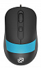 Мышь Оклик 310M черный синий оптическая (2400dpi) USB для ноутбука (4but)