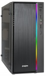 Корпус Minitower ExeGate mEVO-9301 Black-RGB light, ATX, <500NPX>, с окном, 2*USB+1*USB3.0, HD Audio