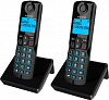 Р Телефон Dect Alcatel S250 Duo ru black черный (труб. в компл.:2шт) АОН