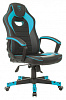 Кресло игровое Zombie GAME 16 черный голубой текстиль эко.кожа крестовина пластик