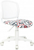Кресло детское Бюрократ CH-W296NX белый TW-15 сиденье мультиколор красные губы сетка ткань крестов. пластик пластик белый