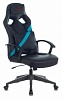 Кресло игровое Zombie DRIVER черный голубой искусственная кожа с подголов. крестовина пластик