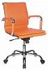 Кресло руководителя Бюрократ CH-993-Low orange низкая спинка оранжевый искусственная кожа крестовина хромированная