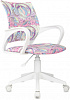 Кресло детское Бюрократ Burokids 1 W мультиколор розовая луна крестов. пластик пластик белый