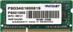 Память DDR3 4Gb 1600MHz Patriot PSD34G160081S RTL PC3-12800 CL11 SO-DIMM 204-pin 1.5В