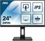 МОНИТОР 23.8" AOC 24P2Q Black с поворотом экрана (IPS, 1920x1080, 75Hz, 4 ms, 178°/178°, 250 cd/m, 50M:1, +DVI, +HDMI, +