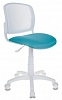 Кресло детское Бюрократ CH-W296NX 15-175 спинка сетка белый TW-15 сиденье бирюзовый 15-175