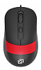 Мышь Оклик 310M черный красный оптическая (2400dpi) USB для ноутбука (4but)