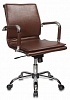 Кресло руководителя Бюрократ CH-993-Low Brown низкая спинка коричневый искусственная кожа крестовина хромированная