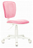 Кресло детское Бюрократ CH-W204NX розовый Velvet 36 крестов. пластик пластик белый