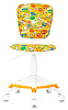 Кресло детское Бюрократ CH-W204 F оранжевый бэнг крестов. пластик подст.для ног пластик белый