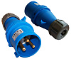 Вилка Lanmaster (LAN-IEC-309-32A1P M) IEC 309 32A 250V blue