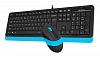 Клавиатура + мышь A4 Fstyler F1010 клав:черный синий мышь:черный синий USB Multimedia