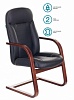 Кресло Бюрократ T-9923WALNUT-AV BL низкая спинка черный кожа
