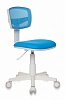 Кресло детское Бюрократ CH-W299 LB TW-55 спинка сетка голубой TW-31 TW-55 (пластик белый)