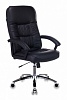 Кресло руководителя T-9908AXSN-AB, (черная кожа, алюминиевая основа)