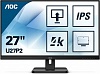 МОНИТОР 27" AOC U27P2 Black с поворотом экрана (4K, IPS, 3840x2160, 4 ms, 178° 178°, 350 cd m, 50M:1, +HDMI 2.0, +Displa