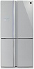 Холодильник Sharp SJ-FS97VSL серебристое стекло стекло (трехкамерный)
